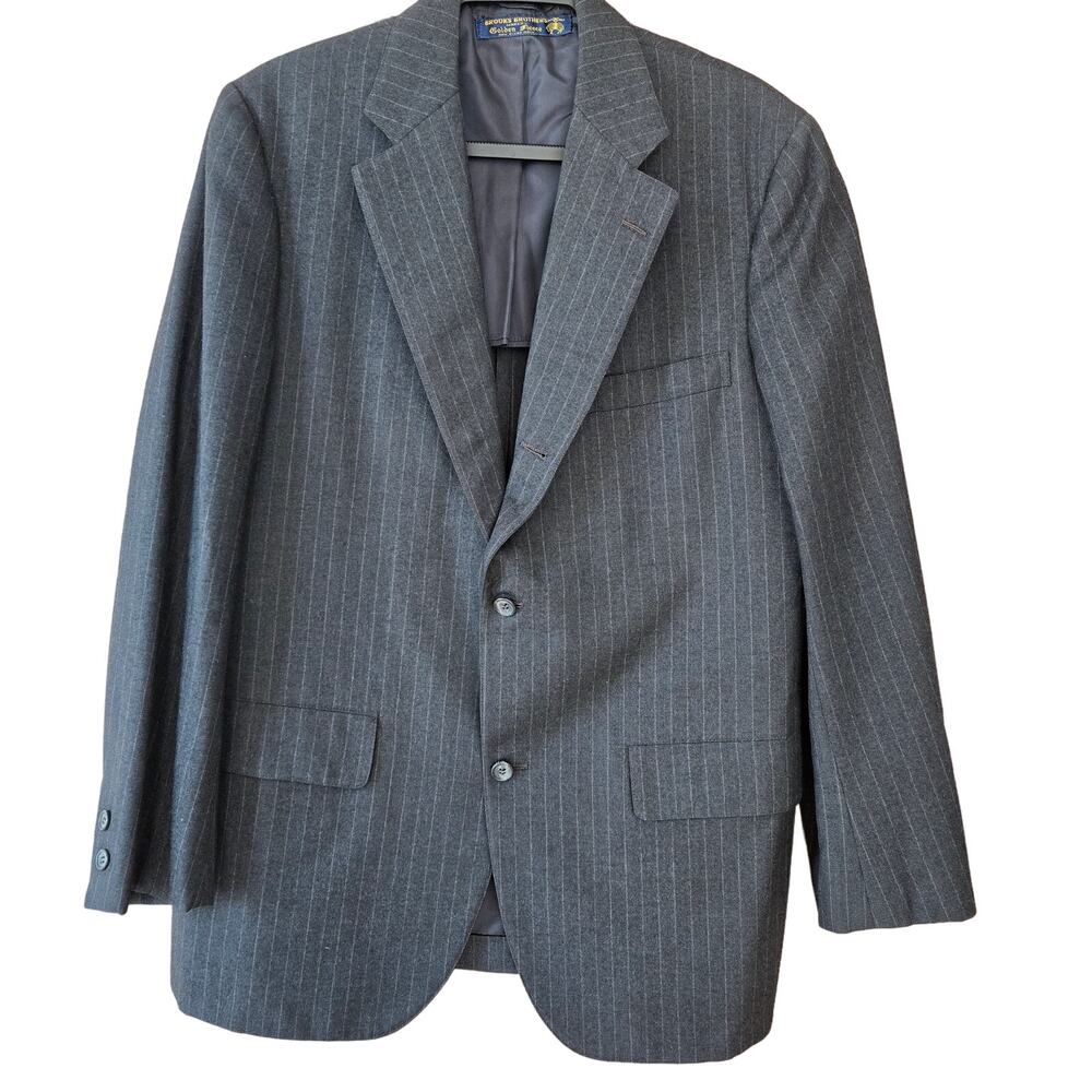 Brooks Brothers Gold Fleece Mens Sportcoat Pinstripe Wool 42 Gray Corporate